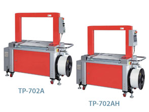 Mercury Transit TP-702A and TP-702AH fully-auto strapping machines, with Roller-driven table